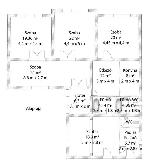 Eladó családi ház, Bag 5 szoba 147 m² 51.9 M Ft