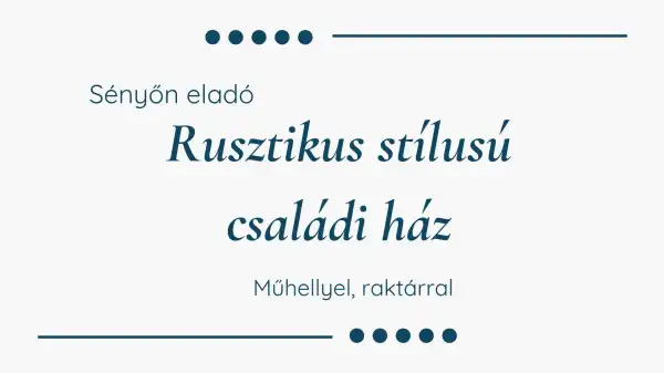 Eladó családi ház, Sényő 2 szoba 100 m² 99.9 M Ft