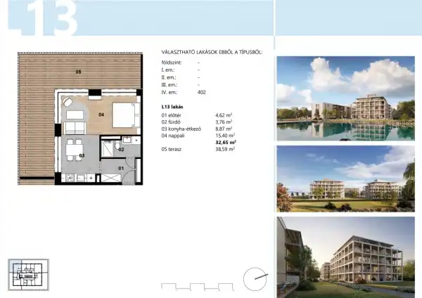 Eladó új építésű téglalakás, Balatonmáriafürdő 1 szoba 32 m² 77.17 M Ft