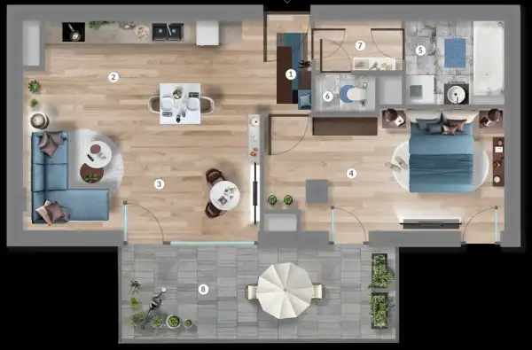 Eladó új építésű téglalakás, Budapest, XIII. kerület 2 szoba 51 m² 107.99 M Ft