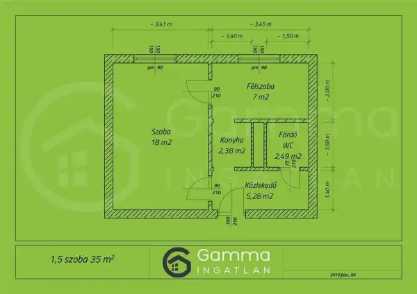 Kiadó panellakás, Miskolc 35 m² 100 E Ft/hó